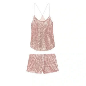 VICTORIA’S SECRET BLING  SEQUINS CAMI AND SHORTS SET S